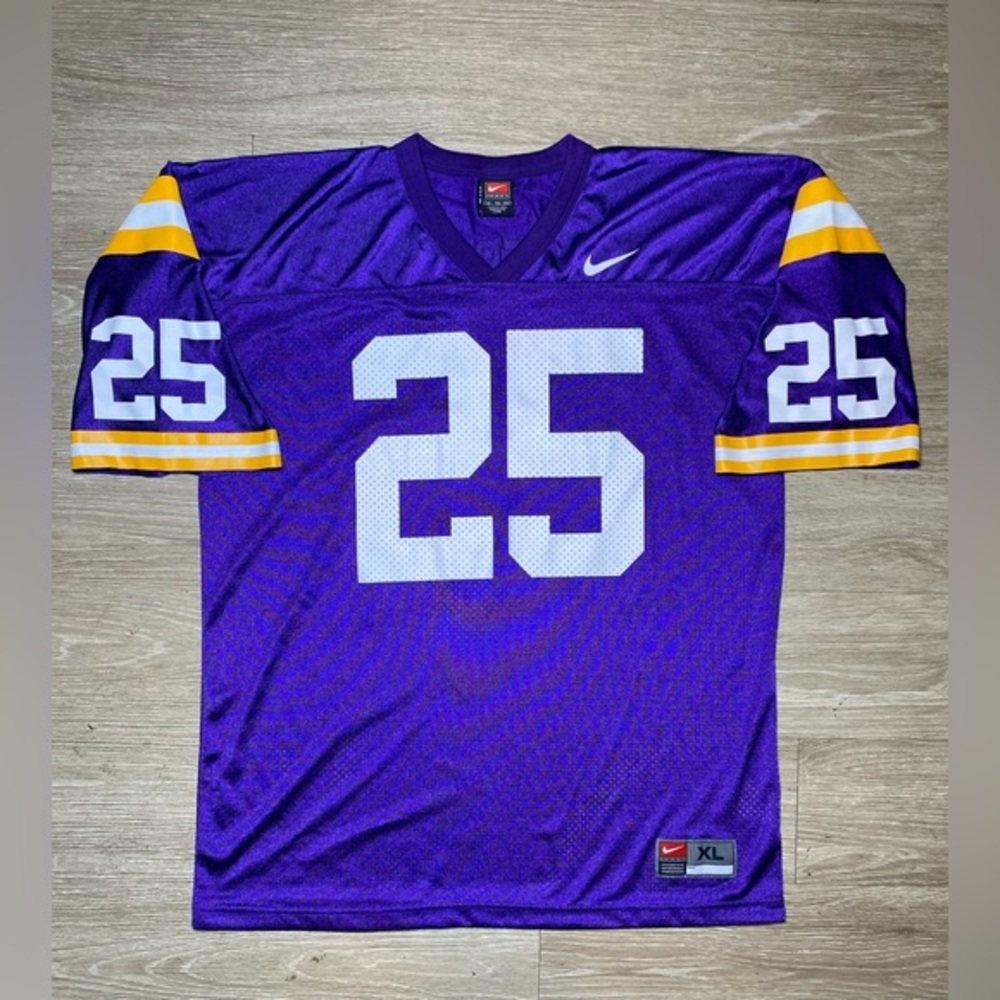 LSU Tigers Ryan Theriot‎ #25 Nike Team Football Jersey Men's Size XL Purple Mesh